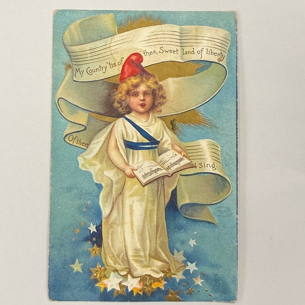 Vintage 1908 My Country Tis of Thee Postcard International Art Publ Co Germany